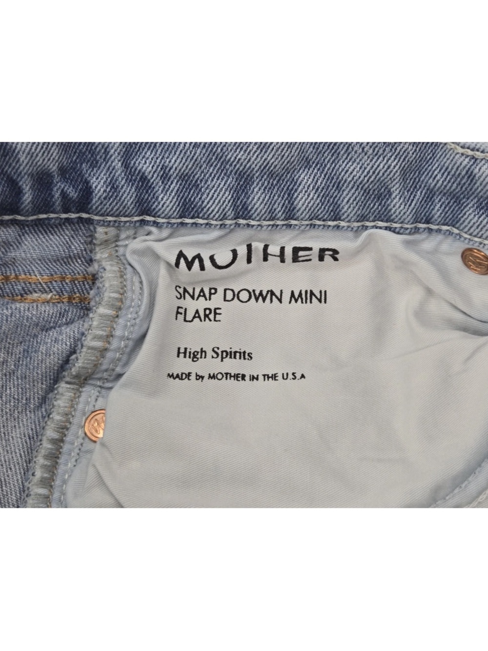 Mother Snap Down Mini Flare High Spirits RARE Size 29 Womens - Picture 3 of 14
